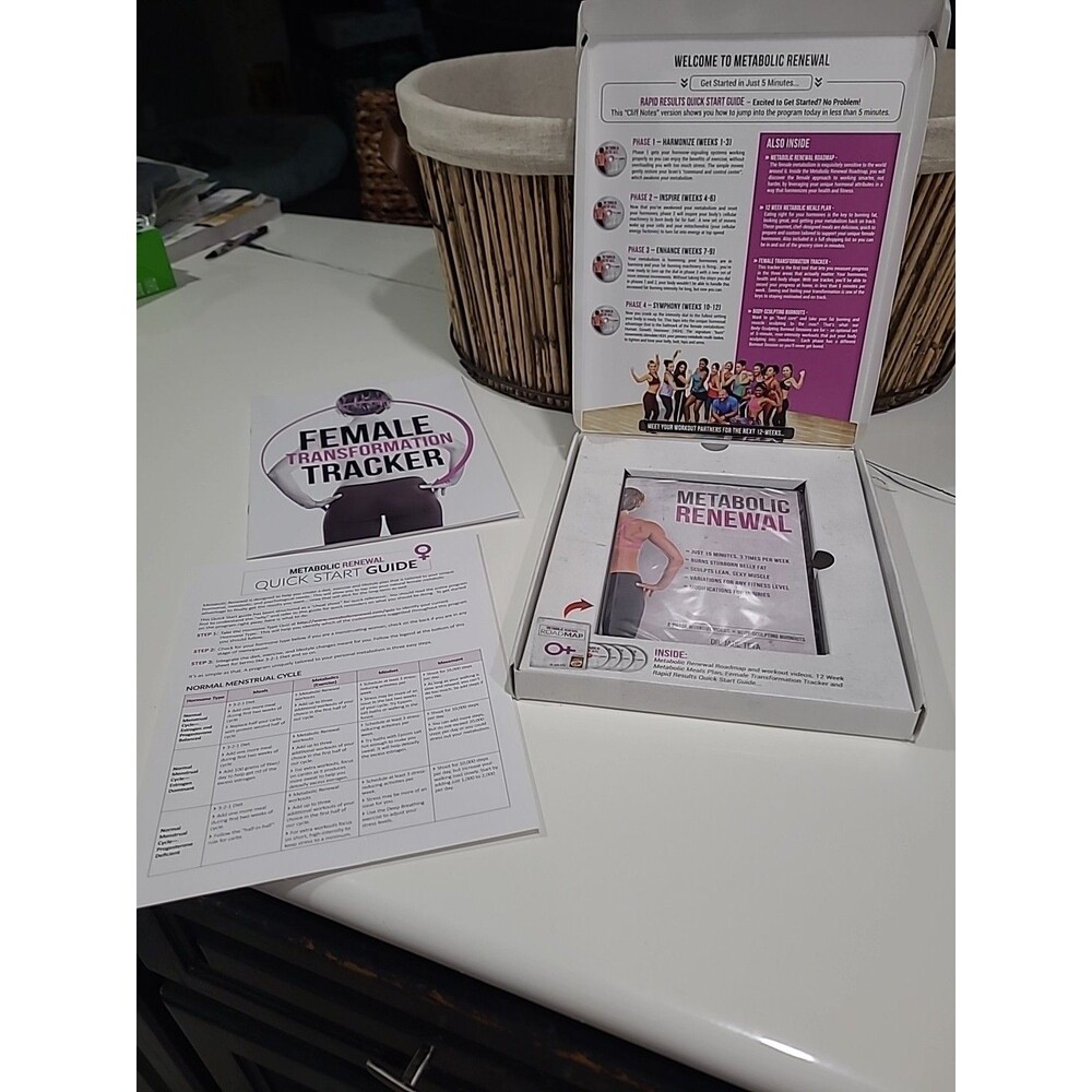 NEW METABOLIC RENEWAL Dr. Jade Teta Femlae 4 Phase Workout Set  GUIDE 4 DVD SMBN